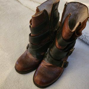 Freebird by Steven. Handcrafted Leather Boots Hustler Size 9 UEC